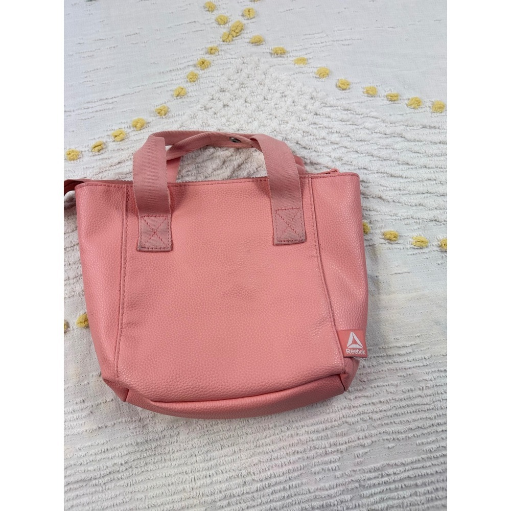 Reebok Mini Tote Bag Purse Salmon Pink Faux Leather Small Handbag - Picture 3 of 10
